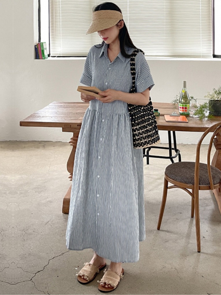 Casual Loose Linen Shirt Dress - Retro Koreanischer Stil Locker Sitzendes Schlankmachendes