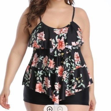 Tops - Tankini Damen Bikini Blumenmuster Übergröße Bikinis