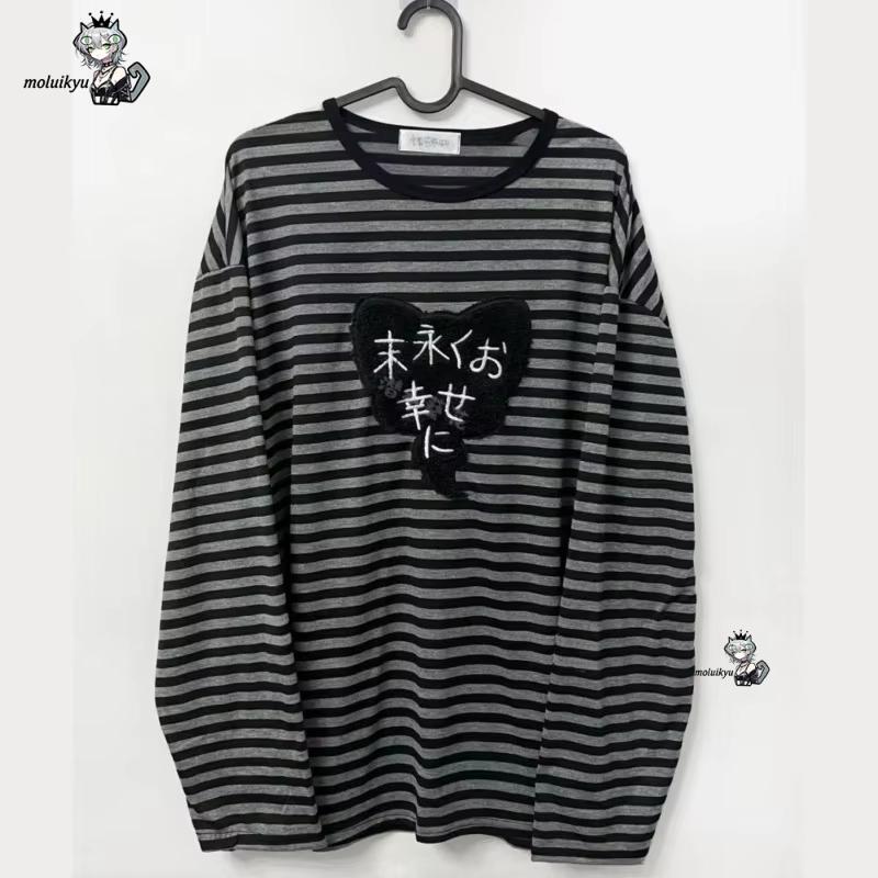Blouses - Y2K American Punk Vintage O-Ausschnitt Langarm-Shirts