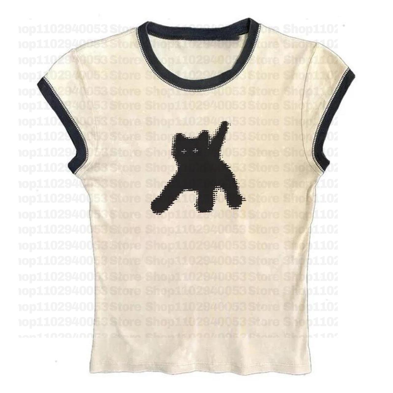 Y2K Graphic Baby Tee Crop - Ästhetische Frauen Brief Grafik druck Gothic