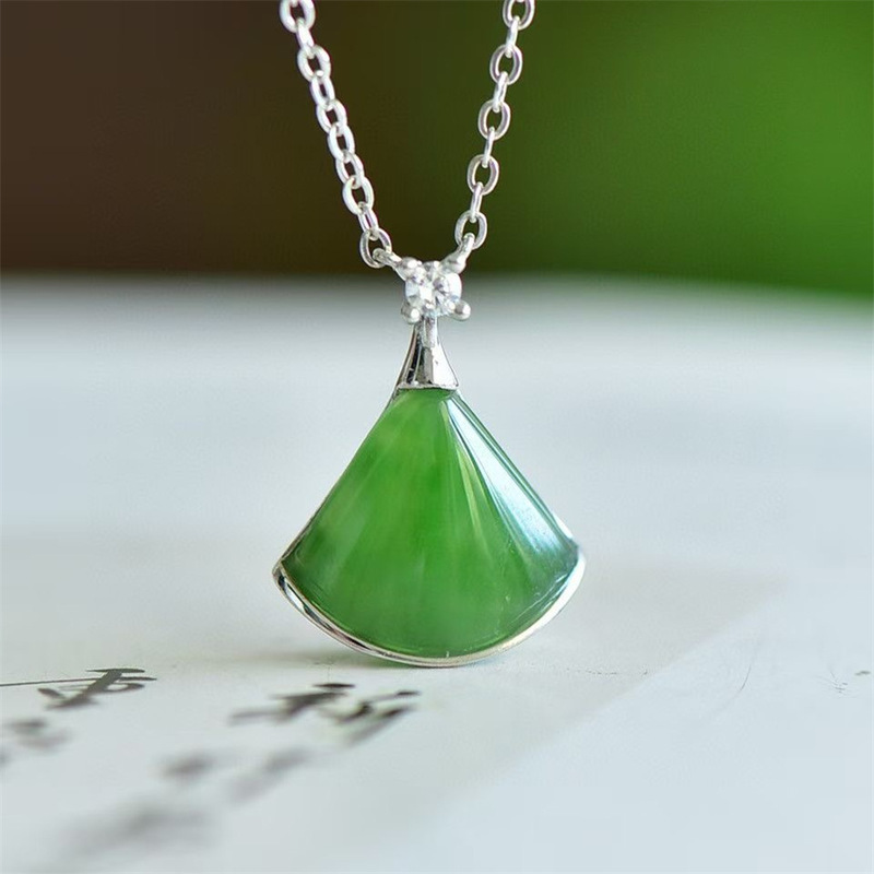 Skirts - Rock-Schlüsselbeinkette mit Anhänger, S925-Silber mit fächerförmiger