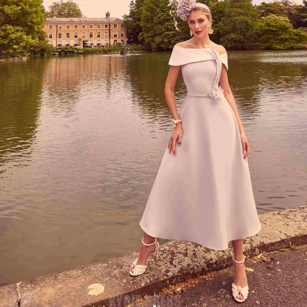 Elegant Satin Evening Gown Split - Elegantes Kleid für die Brautmutter, maßgeschneidert,