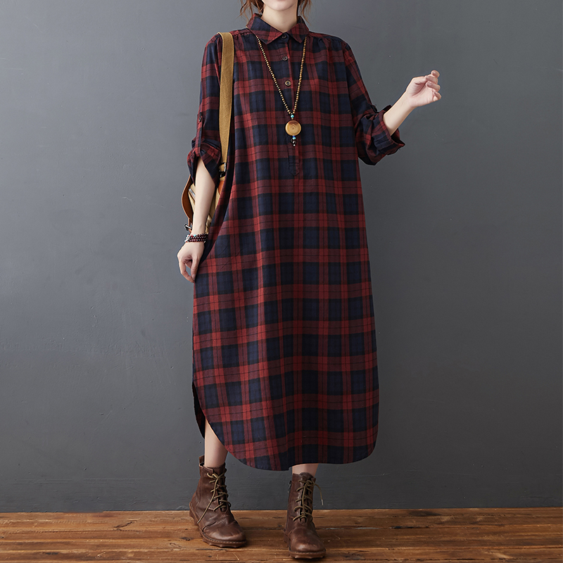 Baumwoll-Leinen-Kleid für Dame – Casual Loose Linen Shirt Dress Bewertung und Preis