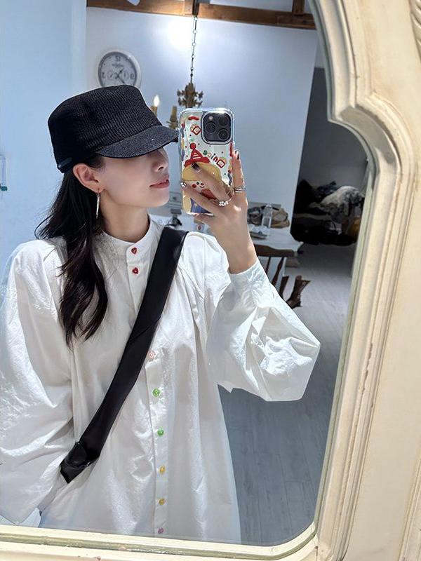Übergrößen Damen Langarm-Hemdk – Korean Style A Line Shirt Dress Bewertung und Preis