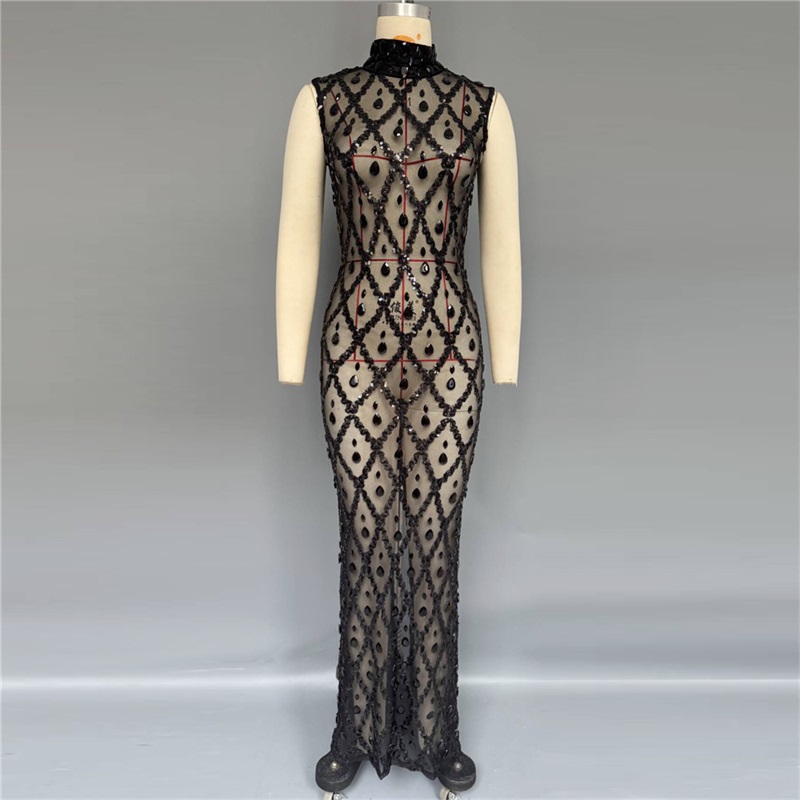 Schwarzes, glitzerndes, sexy A – Sexy Mesh Sheer Bodycon Dress Bewertung und Preis