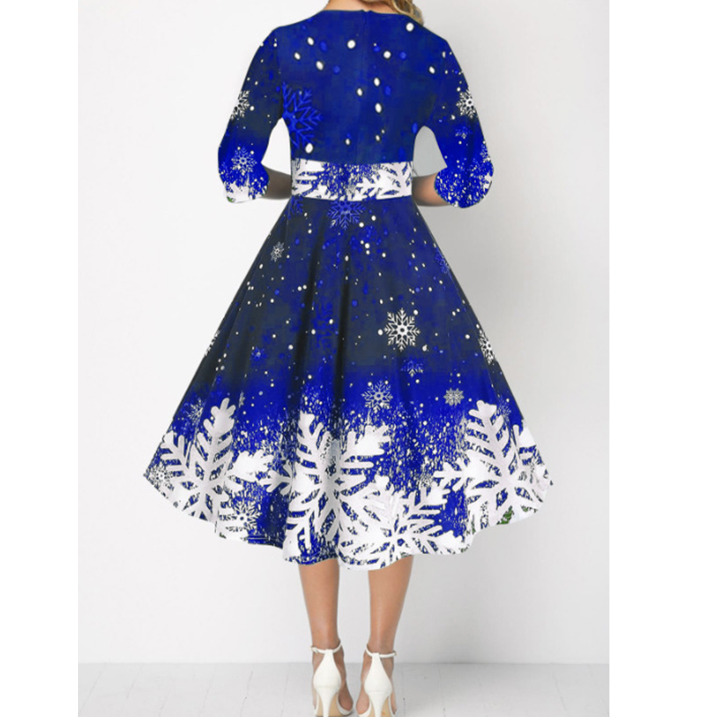 Winter Weihnachten Kleider Fra – French Vintage Floral Midi Dress Bewertung und Preis