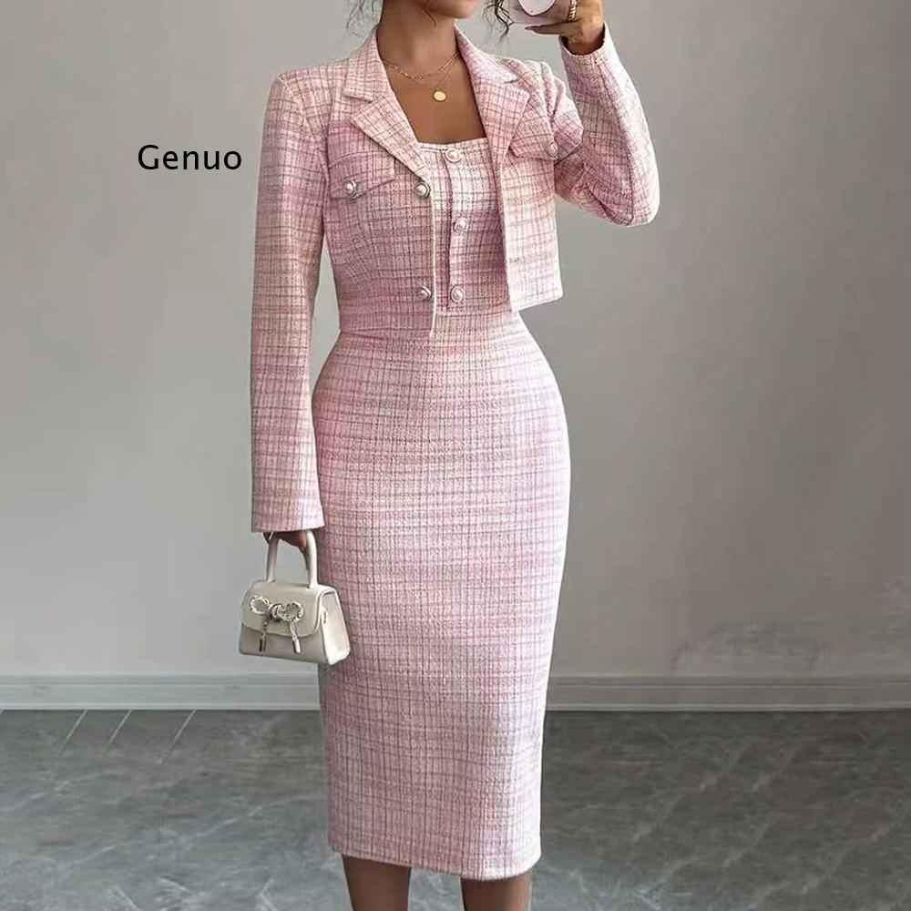 2026 Neues Elegantes Tweed-Zwe – Tweed Two Piece Blazer Dress Bewertung und Preis
