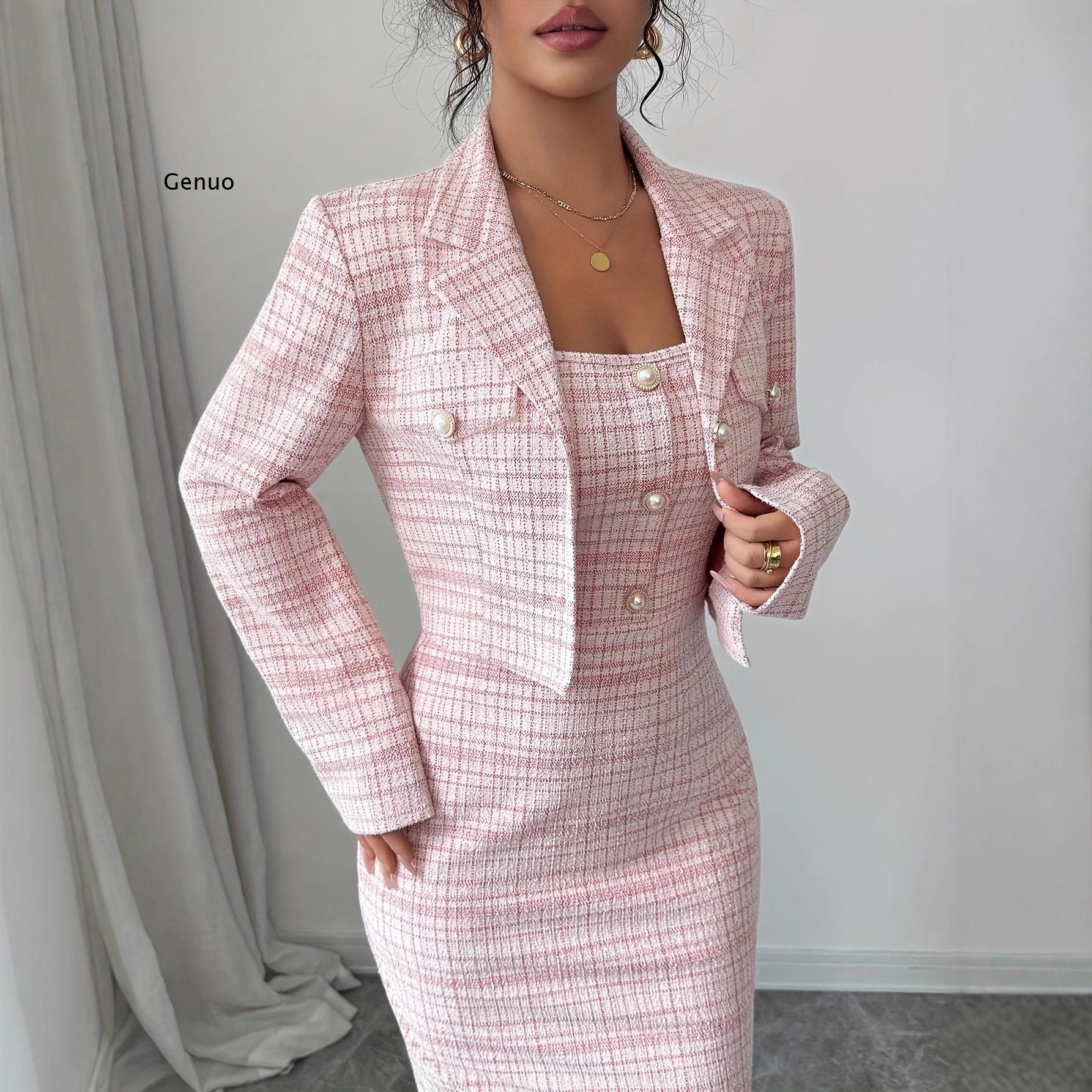 2026 Neues Elegantes Tweed-Zwe – Tweed Two Piece Blazer Dress Bewertung und Preis