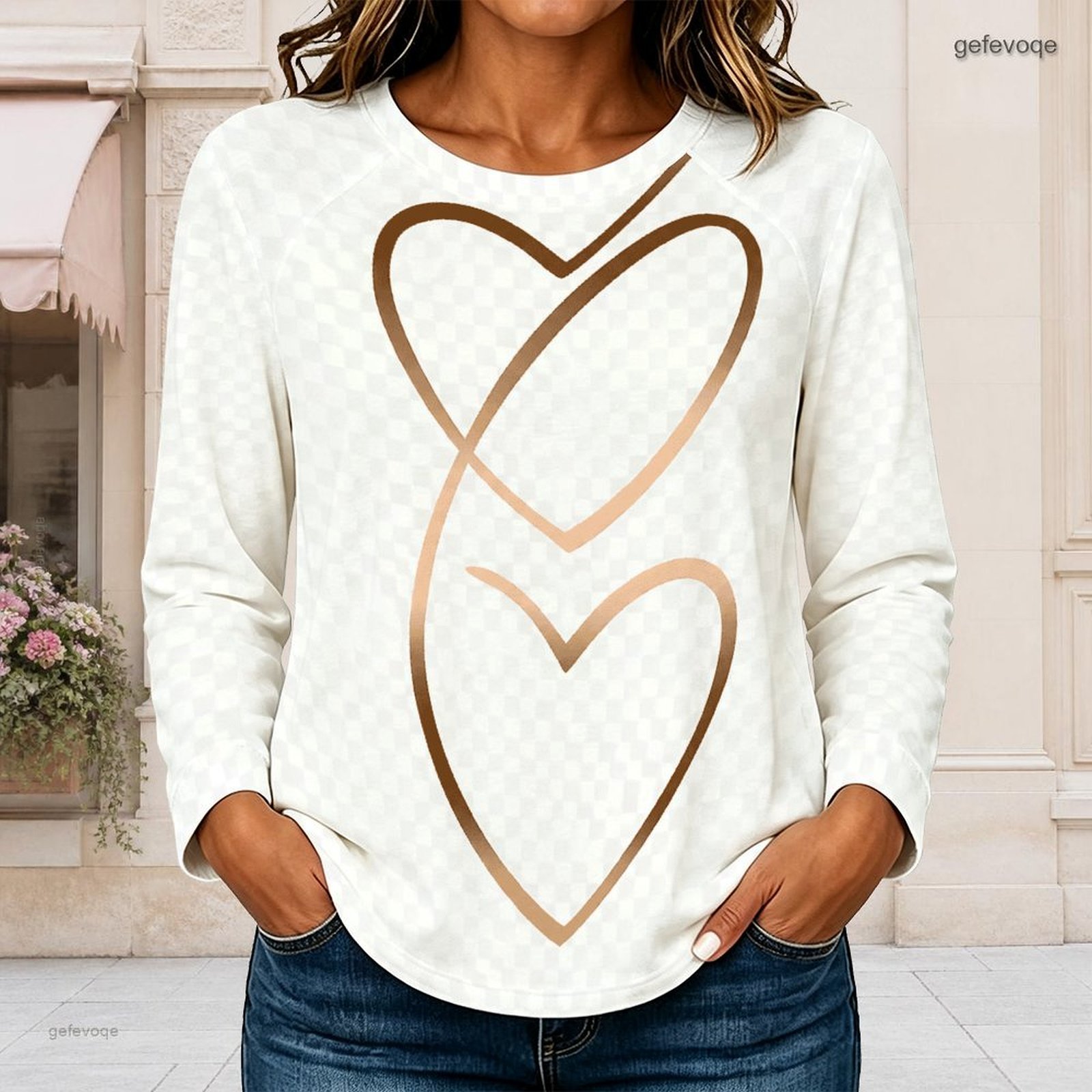 Damen-T-Shirt mit Rundhalsauss – Blouses Bewertung und Preis