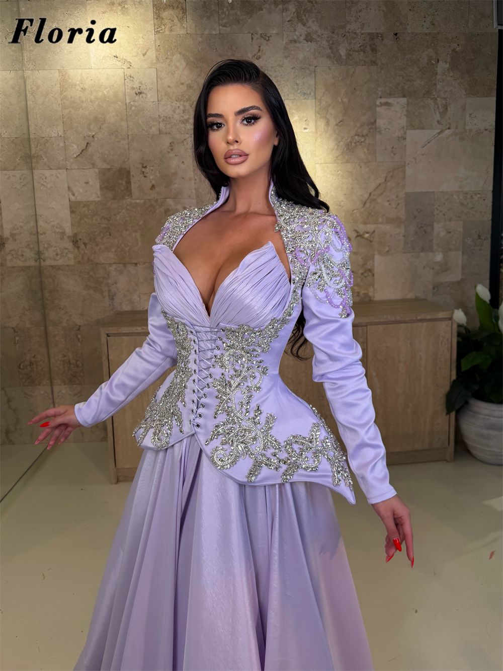 Fliederfarbenes Elegantes Drei – Elegant Satin Evening Gown Split Bewertung und Preis