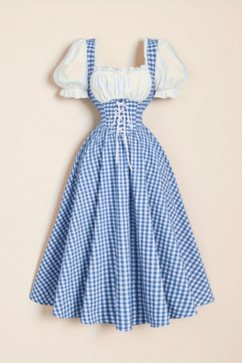 Modisches Damenkleid mit blaue – French Vintage Floral Midi Dress Bewertung und Preis