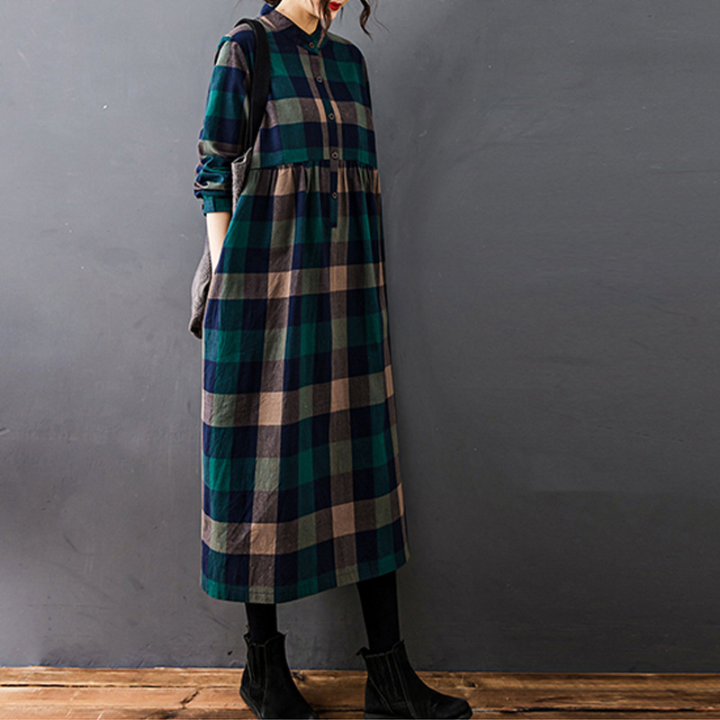 Damen Herbst Neu Vintage Mori  – Casual Loose Linen Shirt Dress Bewertung und Preis