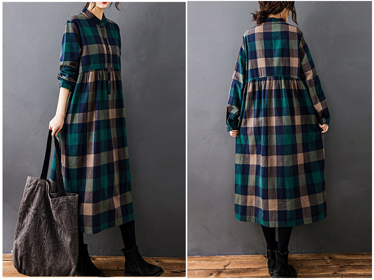 Damen Herbst Neu Vintage Mori  – Casual Loose Linen Shirt Dress Bewertung und Preis