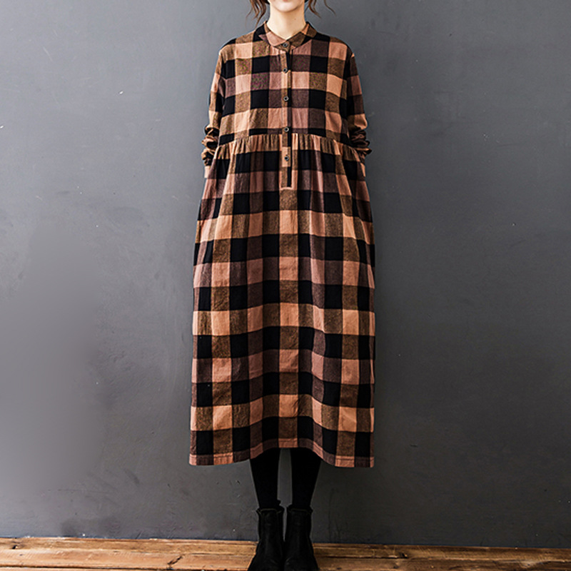 Damen Herbst Neu Vintage Mori  – Casual Loose Linen Shirt Dress Bewertung und Preis