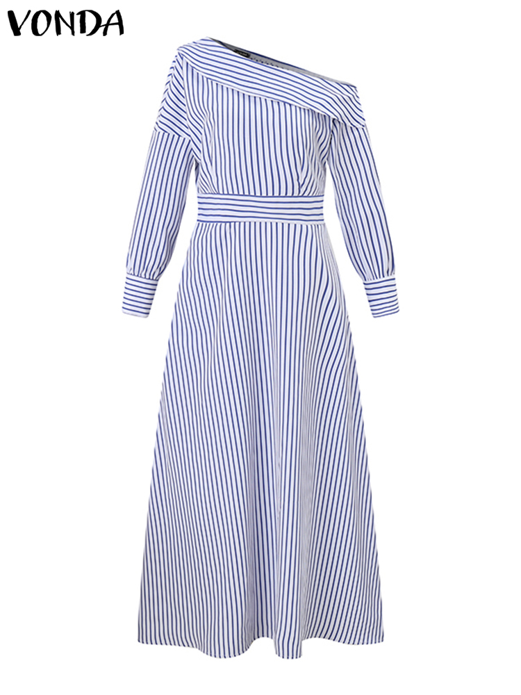 Plus Größe 5XL VONDA Elegante  – Off Shoulder Puff Sleeve Sundress Bewertung und Preis